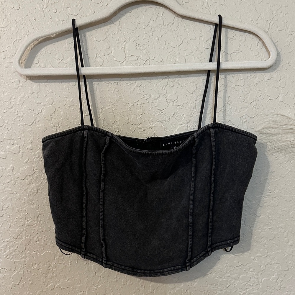 Blue Blush charcoal crop Top 4